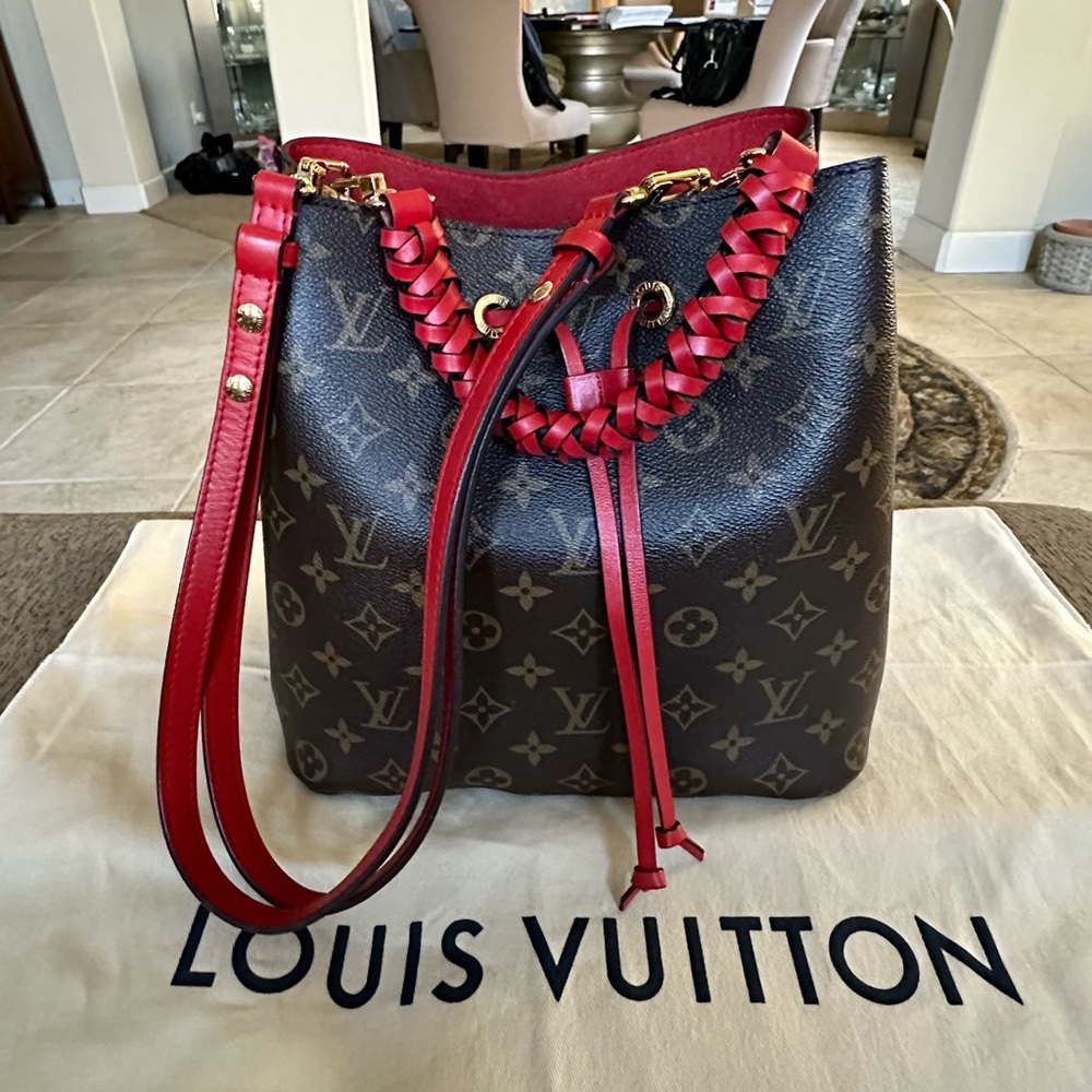 Louis Vuitton Neonoe classic monogram with red trim